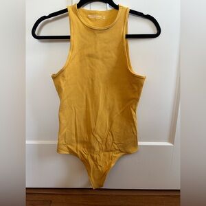 Abercrombie & Fitch Yellow Ribbed Bodysuit Tank